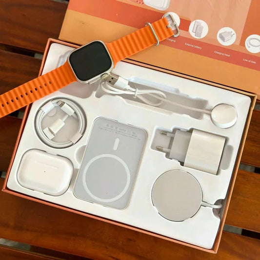 🔥 Apple Power Trio Combo – AirPods Gen 2 + MagSafe Power Bank + Ultra Watch | Only ₹1499! 🔥